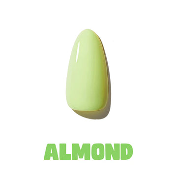 Light green almond-shaped nails 