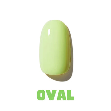 Light green oval-shaped object on a white background with 'OVAL'