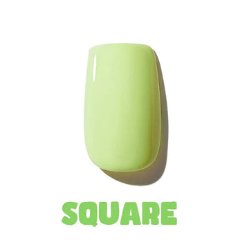Light green square-shaped object on nails